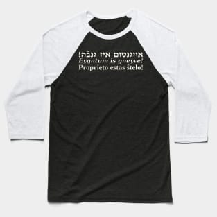 Proprieto Estas Ŝtelo (Jida/Esperanta) Baseball T-Shirt